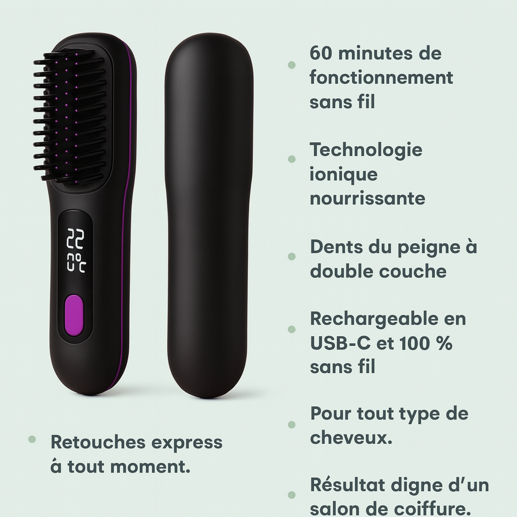Bénéfices de la Brosse lissante sans fil Lisséllia.