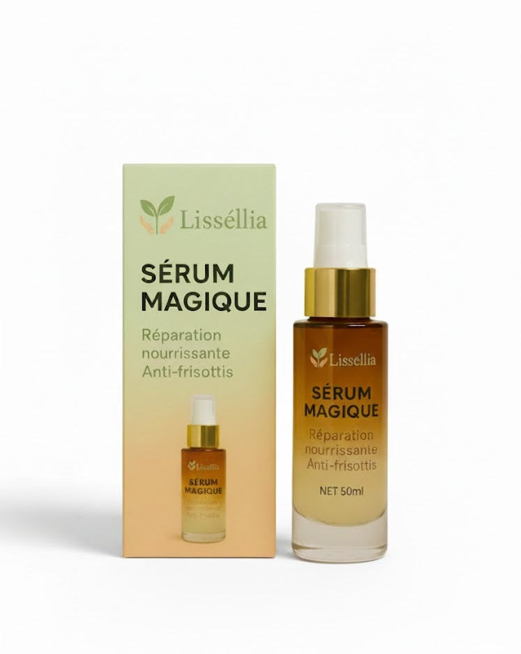 Sérum capillaire réparateur anti-frisottis Lisséllia avec emballage