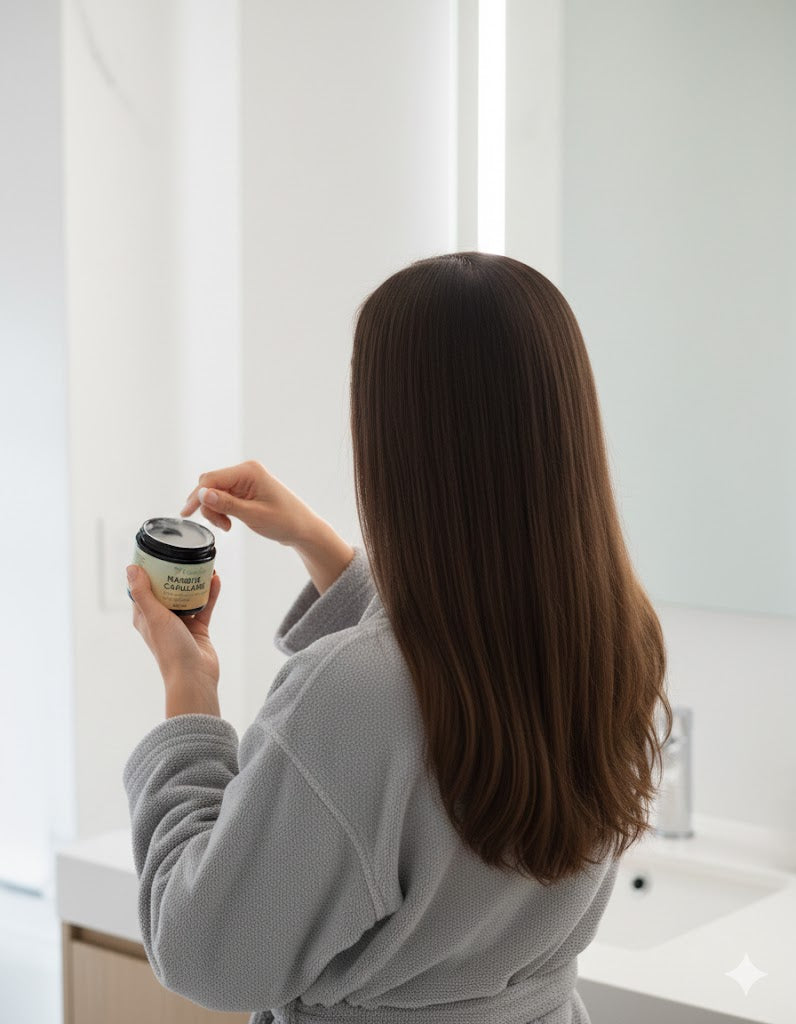 Utilisation du masque capillaire Lisséllia pour nourrir et réparer les cheveux